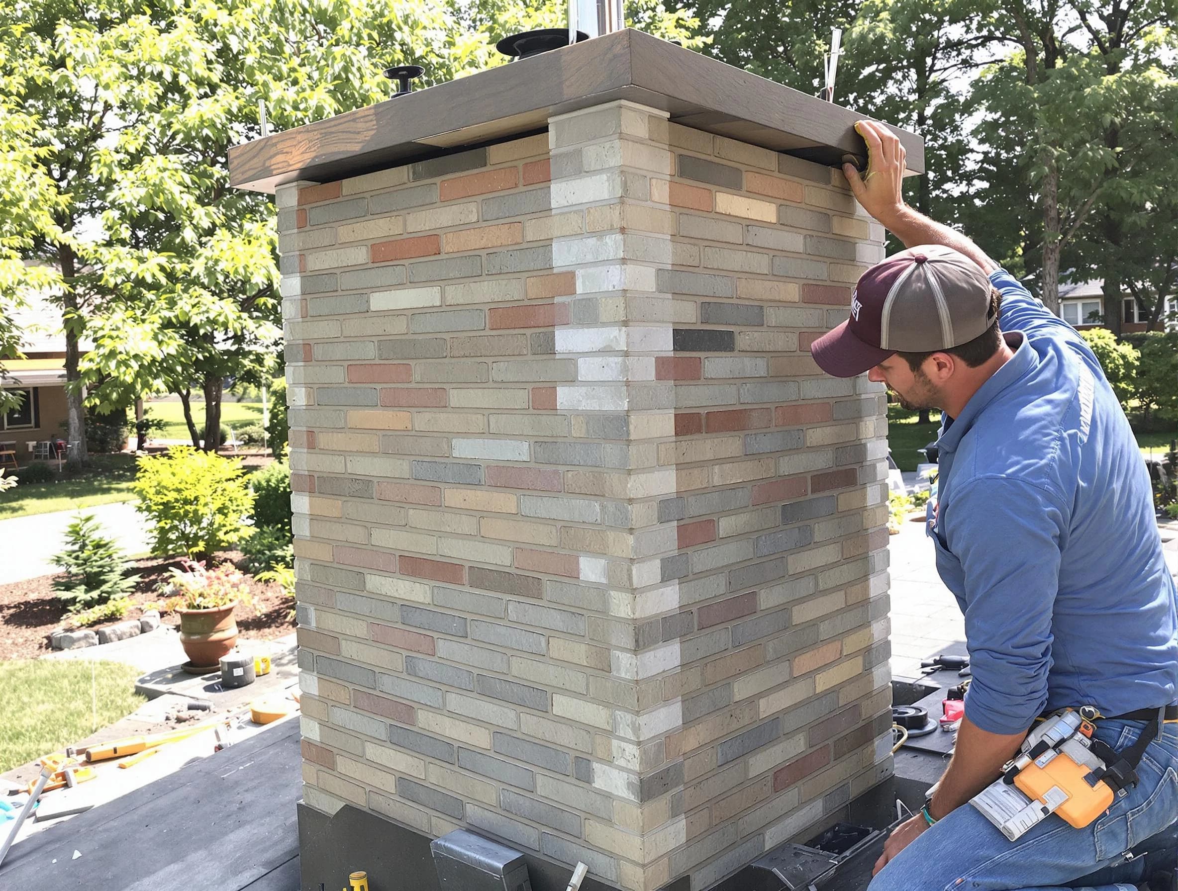 Gilbert Chimney Sweep completing a modern chimney remodel in Gilbert, AZ