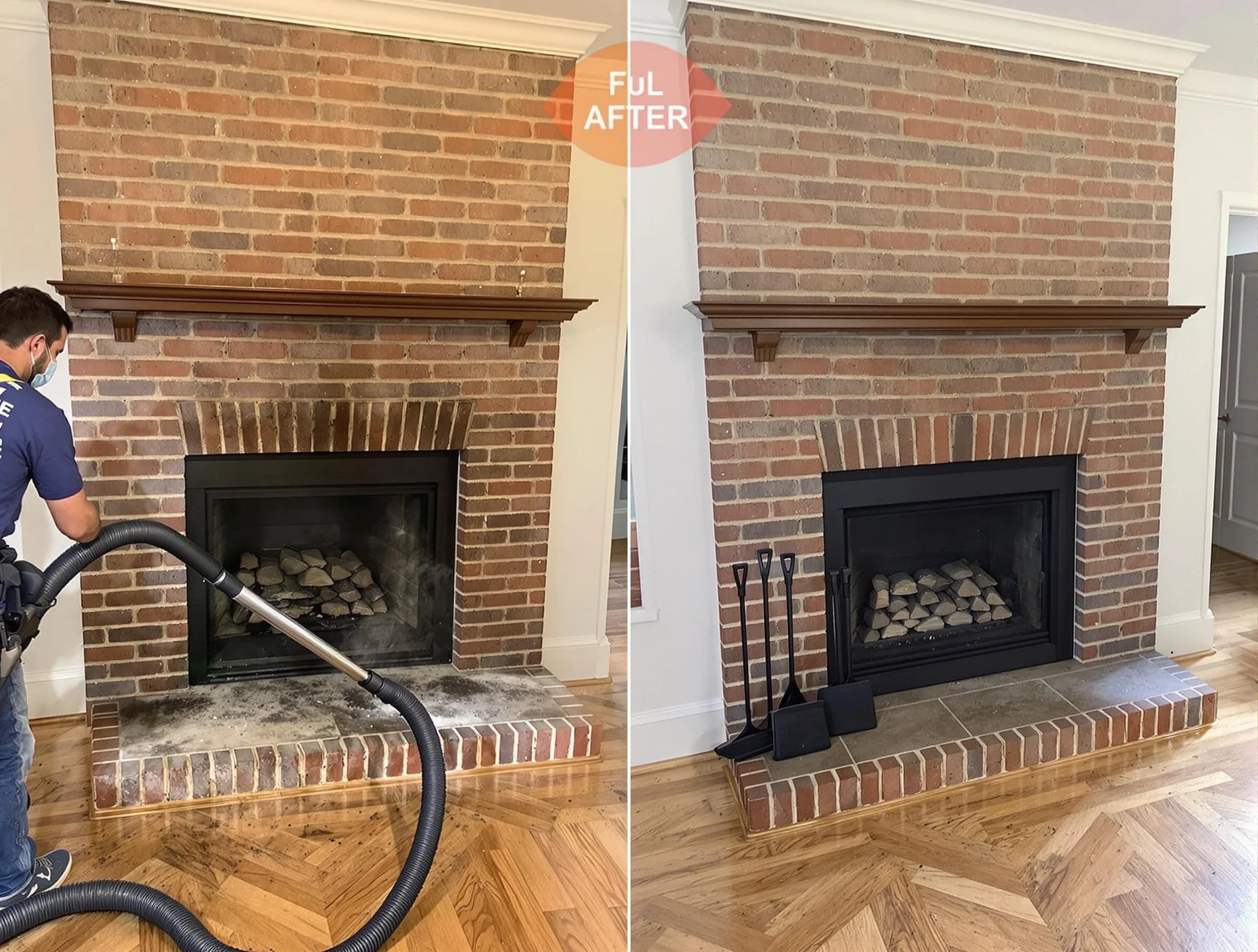 Gilbert Chimney Sweep carefully sanitizing a fireplace in Gilbert, AZ