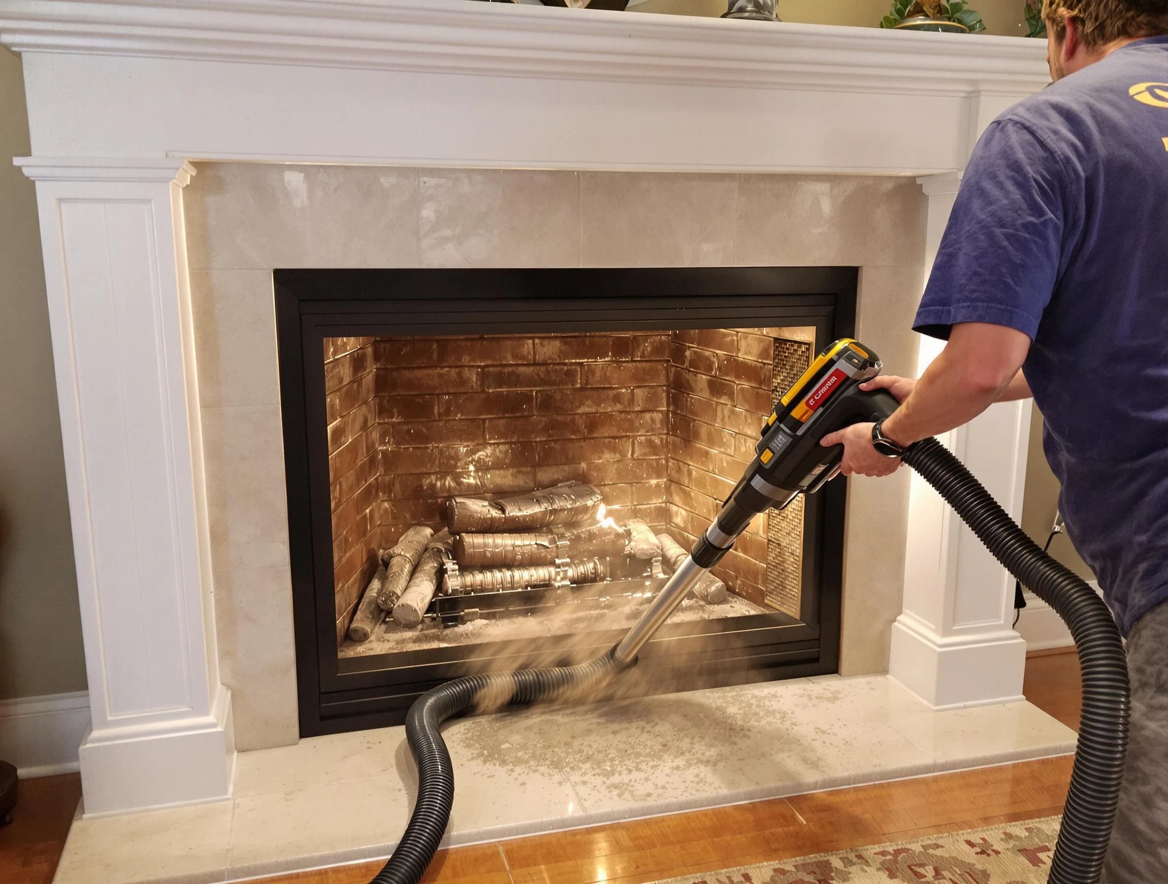Fireplace cleaning performed by Gilbert Chimney Sweep in Gilbert, AZ