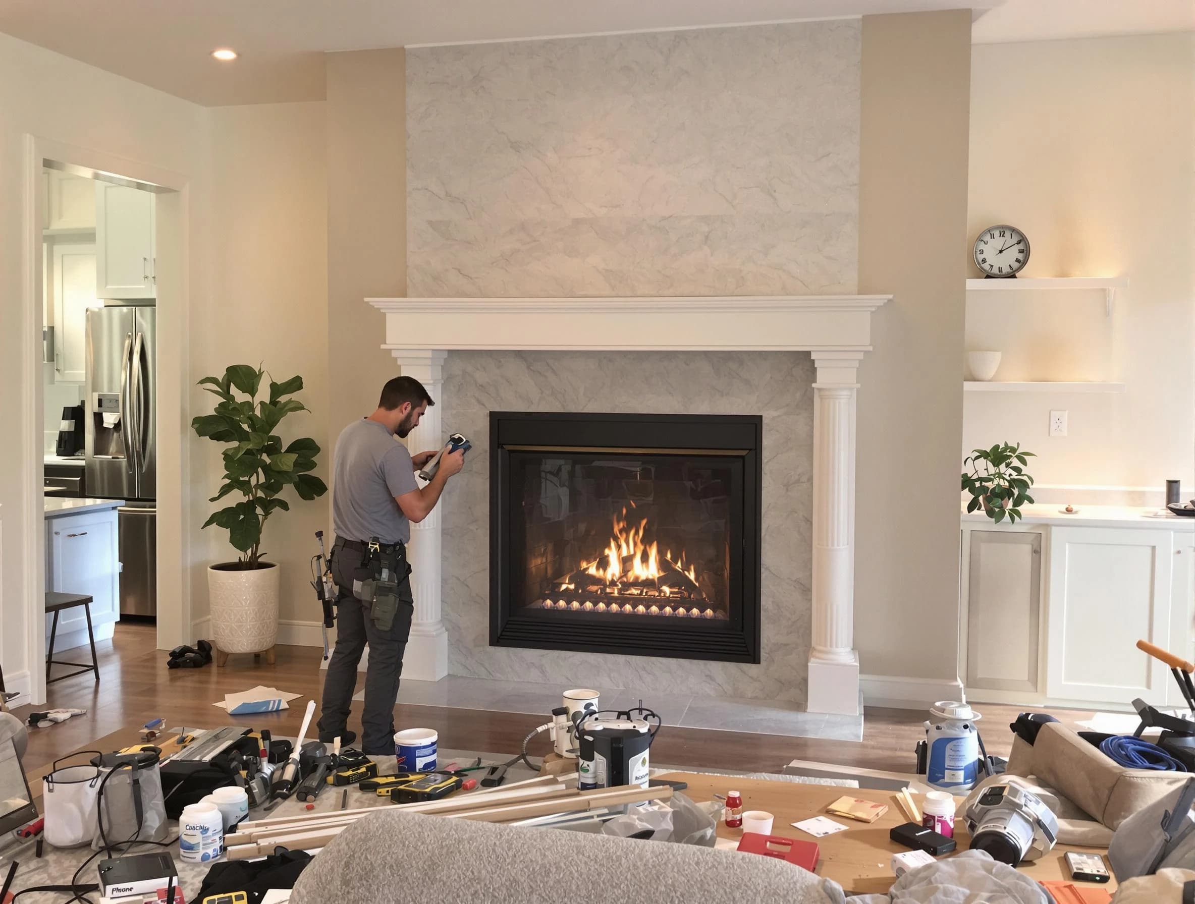 Newly installed fireplace by Gilbert Chimney Sweep in Gilbert, AZ