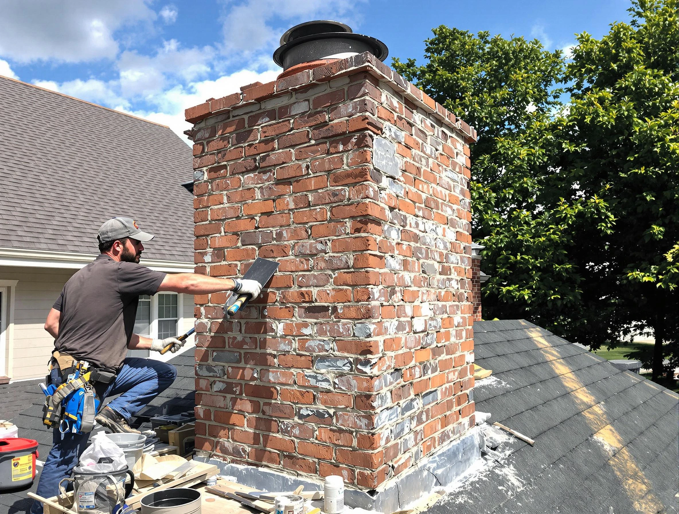 Completed chimney rebuild by Gilbert Chimney Sweep in Gilbert, AZ