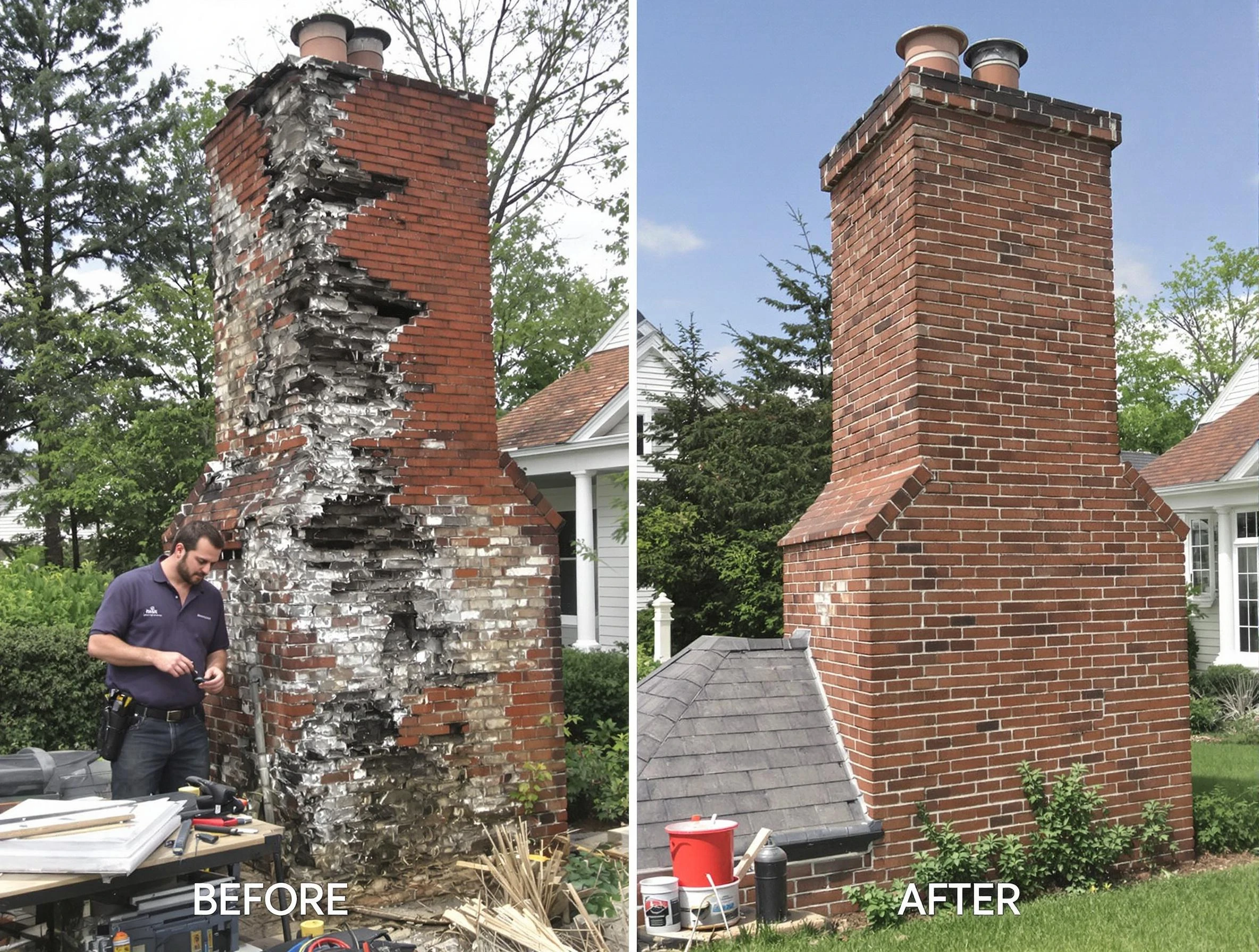 Gilbert Chimney Sweep performing a full chimney restoration in Gilbert, AZ