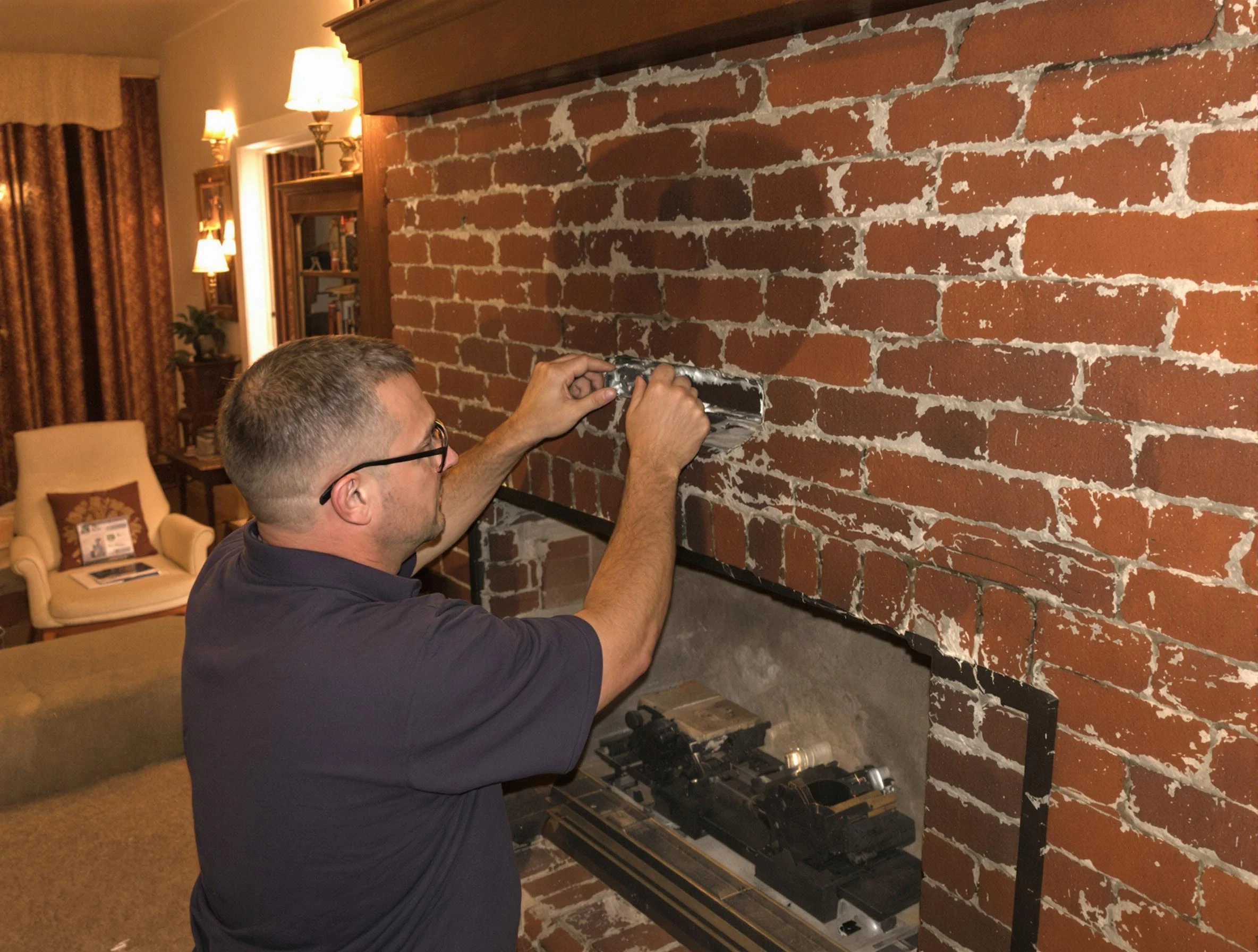 Gilbert Chimney Sweep expert fixing a fireplace in Gilbert, AZ