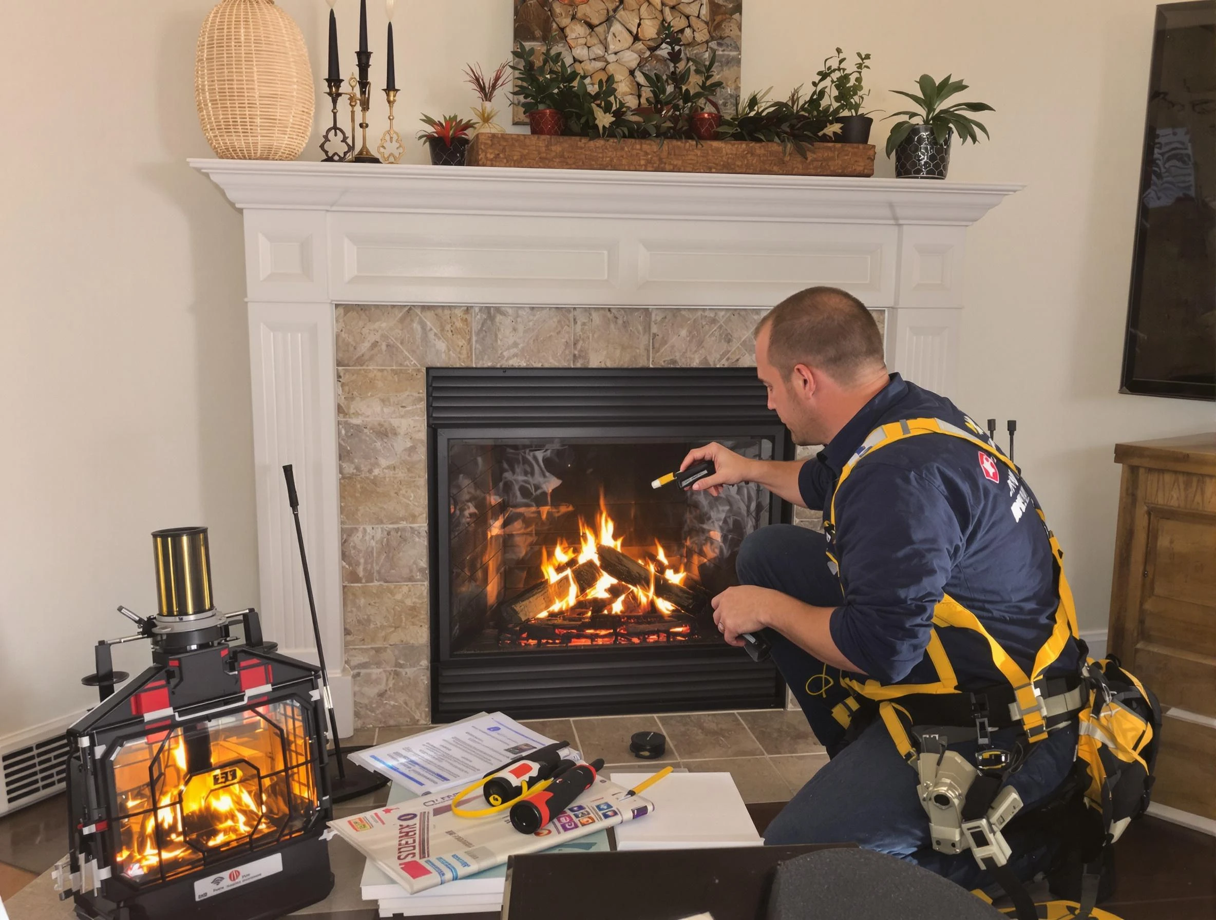 Safety-focused fireplace inspection by Gilbert Chimney Sweep in Gilbert, AZ